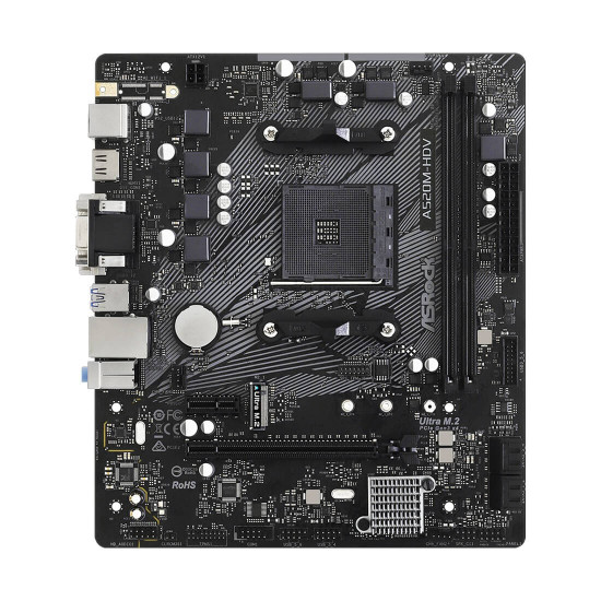 Дънна платка ASRock A520M-HDV, AM4, 2x DDR4, PCIe 3.0 x16, mATX