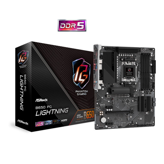 Дънна платка ASRock B650 PG Lightning, AM5, 4x DDR5, 1x PCIe 4.0 x1