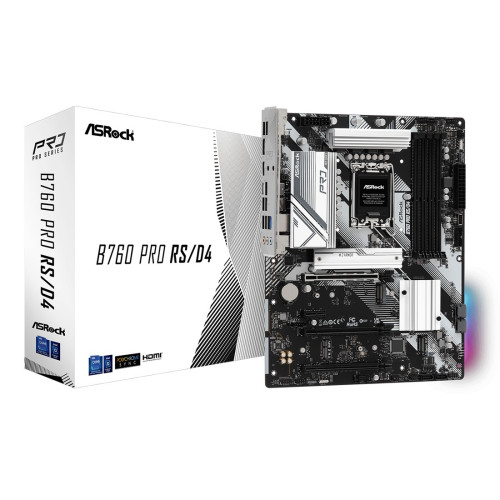 Дънна платка ASRock B760 Pro RS, ATX, Socket LGA1700, 4x DDR4, 2x PCIe 4.0 x16