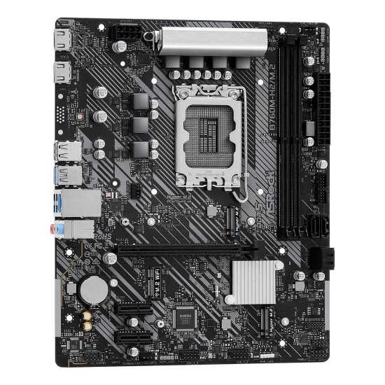 Дънна платка ASRock B760M-H2/M.2, Micro ATX, LGA1700, DDR5, HDMI, PCIe 4.0, 2.5G LAN, 2x M.2