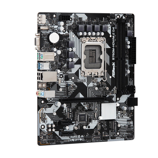 Дънна платка ASRock B760M-HDV/M.2 D4, mATX, Socket LGA1700, 2x DDR4, 1x PCIe 4.0 x16