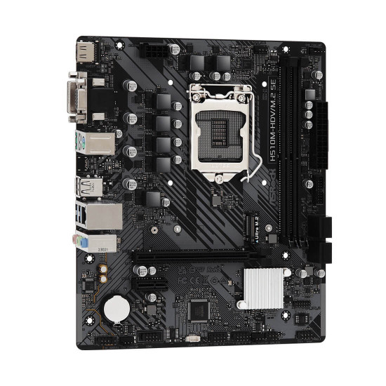 Дънна платка ASRock H510M-HDV/M.2 SE, mATX, Socket LGA1200, H470, 2x DDR4, 1x PCIe 4.0 x16