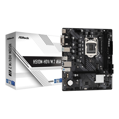 Дънна платка ASRock H510M-HDV/M.2 SE, mATX, Socket LGA1200, H470, 2x DDR4, 1x PCIe 4.0 x16