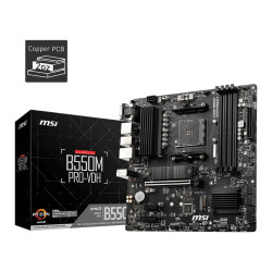 Дънна платка MSI B550M PRO-VDH, mATX, Socket AM4, AMD B550, Dual Channel DDR4, 1x PCIe 4.0/3.0 x16