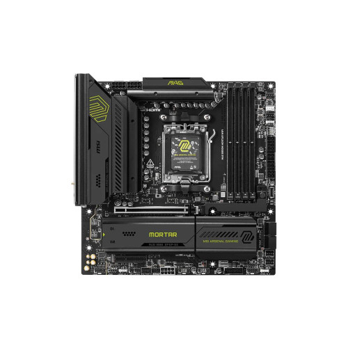 Дънна платка MSI B850M MORTAR WIFI, mATX, AM5, DDR5, 1 x PCIe x16, 3 x M.2, 4 x USB 5 Gbps, 5G LAN, Wi-Fi 7, Bluetooth