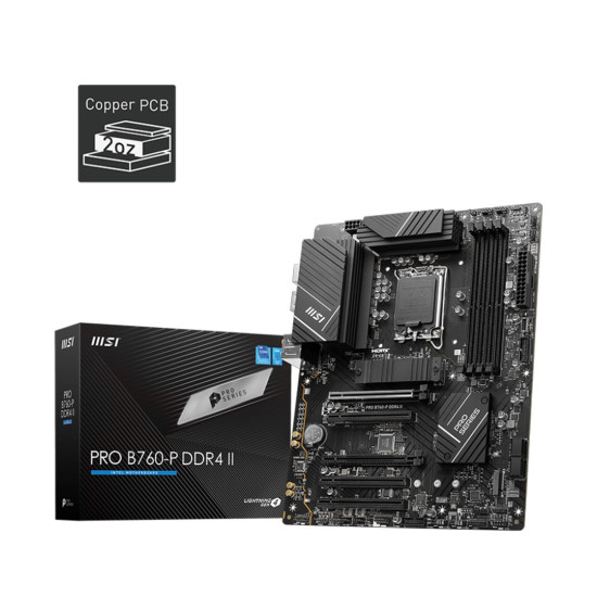 Дънна платка MSI Main Board Desktop PRO B760-P DDR4 II, ATX, LGA 1700, 4x DDR4, 5x PCIe x16
