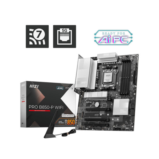 Дънна платка MSI PRO B850-P WIFI, ATX, Socket AM5, 4x DDR5, 4x PCIe 3.0 x16