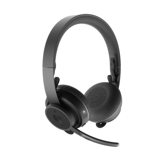 Комплект безжични слушалки Logitech Zone + Уеб камера Logitech BRIO, Bluetooth/USB, 4K Ultra HD, UC/Teams сертифицирани, Graphite