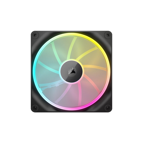 Комплект вентилатори Corsair LX140, 140mm, PWM, RGB Addressable, 2000 RPM, Dual Light Loop, Magnetic Dome, iCUE LINK