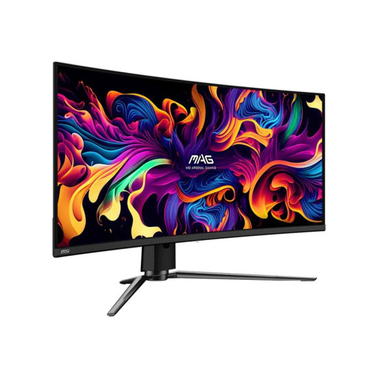Монитор MSI MAG 341CQP QD-OLED Curved Gaming, 34 инча, UWQHD 3440 x 1440, извит 1800R, 175 Hz, 0.03 ms, AMD FreeSync Premium Pro