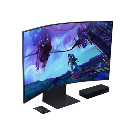 Монитор Samsung Odyssey Ark 2nd Gen G97NC, 55 инча, UHD 4K, Mini LED, VA, 165Hz, 1ms, AMD FreeSync Premium Pro, Multi View, Cockpit Mode