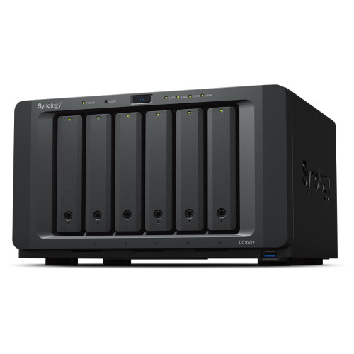 NAS устройство Synology DiskStation DS1621+, 6-bay, AMD Ryzen Quad-Core 2.2 GHz, 4GB DDR4 RAM, 4x RJ-45 1GbE LAN, 3x USB 3.0, 2x eSATA