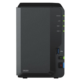 NAS устройство Synology DiskStation DS223, 2-Bay, Realtek RTD1619B 1.7GHz, 2GB DDR4, 1 x 1GbE LAN, 3 x USB 3.2