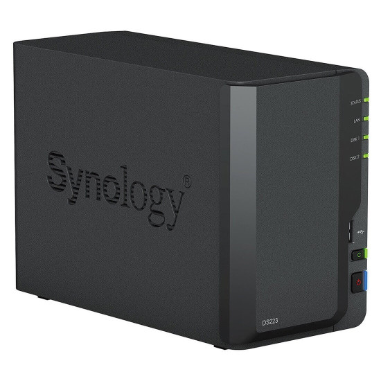 NAS устройство Synology DiskStation DS223, 2-Bay, Realtek RTD1619B 1.7GHz, 2GB DDR4, 1 x 1GbE LAN, 3 x USB 3.2