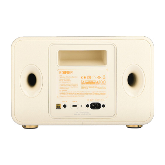 Преносима тонколона EDIFIER D32, 60W RMS, Bluetooth 5.3, LDAC, Wi-Fi AirPlay 2, AUX, USB, батерия 5200mAh, White