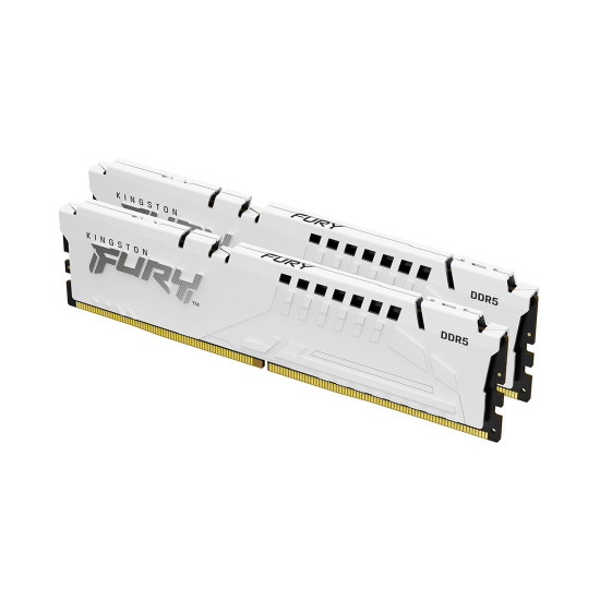RAM памет Kingston FURY Beast KF560C30BWEK2-64, 64GB, 2x32GB, DDR5, 6000MHz, CL30, 288-Pin DIMM, 1.4V, RGB, White, XMP 3.0, EXPO, Kit of 2