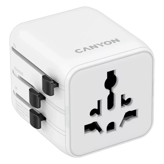 Универсален адаптер CANYON Universal Travel Adapter OnTour One, White