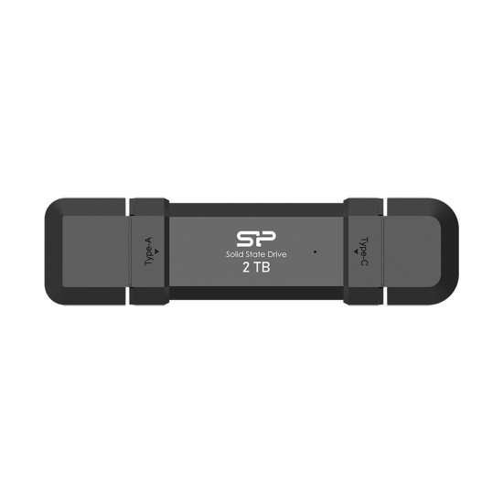 Външен SSD диск Silicon Power DS72, 250 GB, USB-A, USB-C 3.2 Gen 2, Black