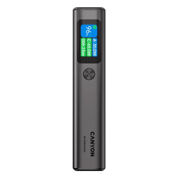 Външна батерия Canyon OnPower 230, USB-C Power Bank, 20000mAh, PD 130W, TFT дисплей, Dark Grey