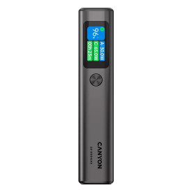 Външна батерия Canyon OnPower 230, USB-C Power Bank, 20000mAh, PD 130W, TFT дисплей, Dark Grey