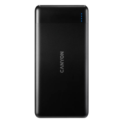 Външна батерия CANYON PB-107, 10000 mAh, PD, QC 3.0, 18W, USB-A, USB-C, Micro USB, Black