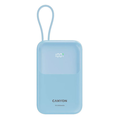 Външна батерия Canyon CNS-CPB101BL, USB-C Power Bank, 10000mAh, QC 3.0, PD 22.5W, Blue