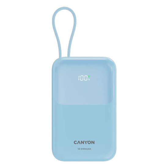 Външна батерия Canyon CNS-CPB101BL, USB-C Power Bank, 10000mAh, QC 3.0, PD 22.5W, Blue