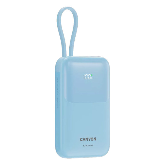Външна батерия Canyon CNS-CPB101BL, USB-C Power Bank, 10000mAh, QC 3.0, PD 22.5W, Blue