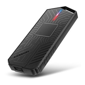 Външна кутия за диск AXAGON EEM2-GAM, USB-C, 10Gbps, M.2 NVMe + SATA SSD, Gaming Style
