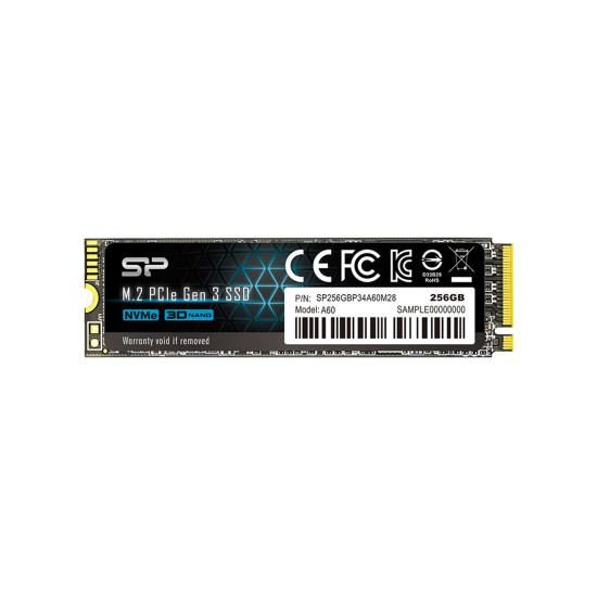 Вътрешен SSD диск Silicon Power A60, M.2 PCIe Gen3 x4, 256GB – SP256GBP34A60M2