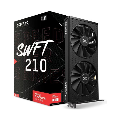 Видеокарта XFX SPEEDSTER SWFT 210 AMD Radeon RX 7600 Core Edition, 8GB GDDR6, 128-bit, 3 x DP, 1 x HDMI
