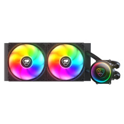 Водно охлаждане Cougar Poseidon Elite 240, ARGB, 2x 120 mm, Black