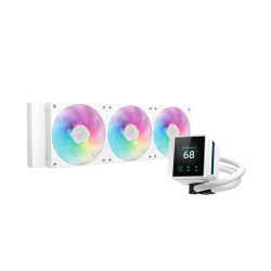 Водно охлаждане DeepCool Mystique 360 WH ARGB, 360mm, LCD дисплей, 5th Gen, White