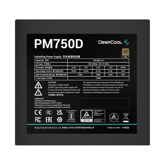 Захранване DeepCool PM750D, 750W, 80 Plus GOLD