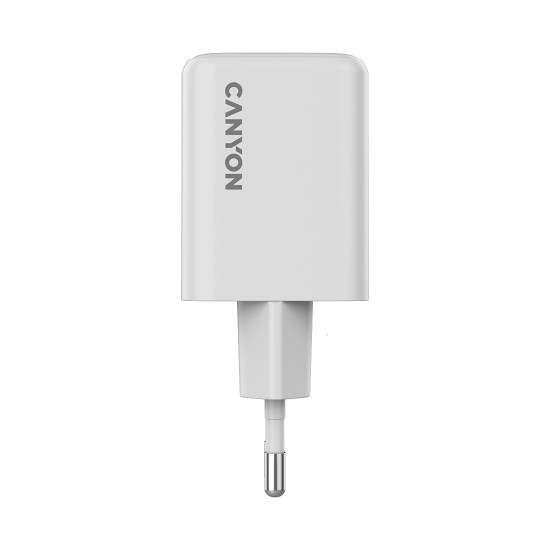 Зарядно CANYON CU45AC GaN, 45W, 1xPD, 1xQC, EU, White