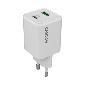 Зарядно CANYON CU45AC GaN, 45W, 1xPD, 1xQC, EU, White