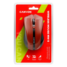 Безжична мишка CANYON MW-5, Red