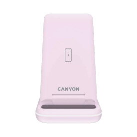 Безжично зарядно CANYON WS-304, 15W, 3 в 1, Iced Pink