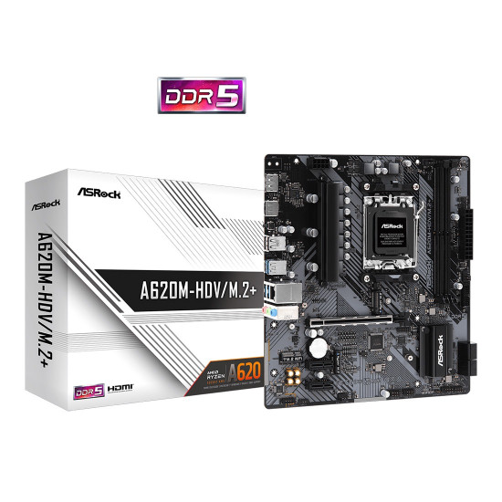 Дънна платка ASRock A620, Micro ATX, AM5, 2x DDR5, AMD A620