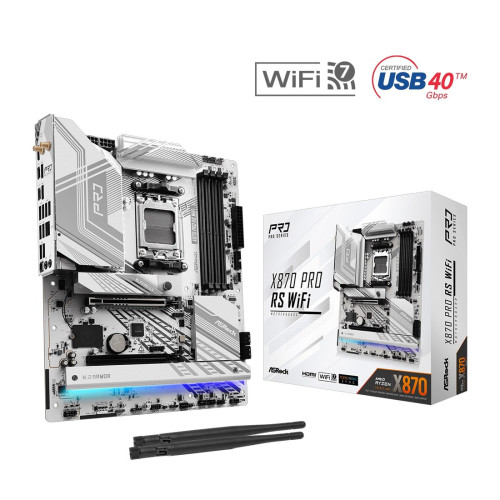 Дънна платка ASRock X870 Pro RS Wi-Fi, AM5, 4x DDR5, 1x PCIe 5.0 x16