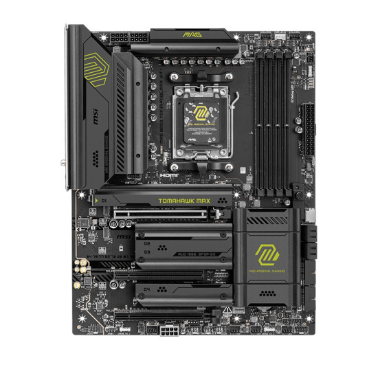 Дънна платка MSI MAG B850 TOMAHAWK MAX WIFI, ATX, Socket AM5, 4x DDR5, 3x PCIe 3.0 x16