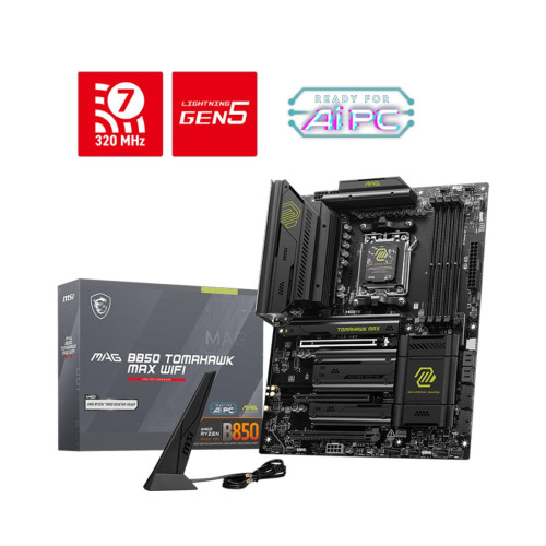 Дънна платка MSI MAG B850 TOMAHAWK MAX WIFI, ATX, Socket AM5, 4x DDR5, 3x PCIe 3.0 x16