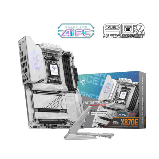 Дънна платка MSI MPG X870E EDGE TI WIFI, ATX, Socket AM5, 4x DDR5, 3x PCIe 3.0 x16