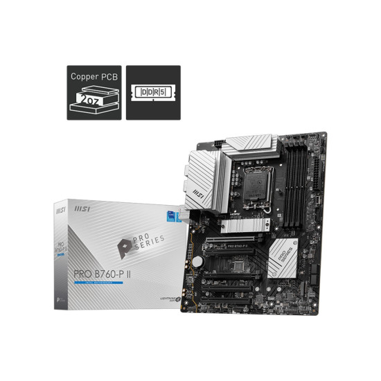 Дънна платка MSI PRO B760-P II, ATX, LGA 1700, 4x DDR5, 5x PCIe x16