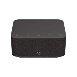 Преносима тонколона Logitech Logi Dock Bluetooth, HDMI, DisplayPort, Speakerphone, 6 Microphones, Certified for Teams/Zoom, Black