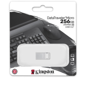 Флаш памет Kingston DataTraveler Micro, 256GB, USB 3.2 Gen, Metal