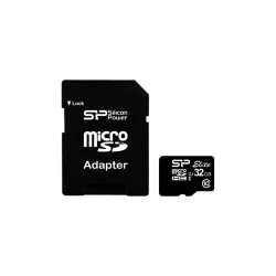 Карта памет Silicon Power Elite, 32GB, microSDHC, Class 10, UHS-I U1, до 100MB/s, с SD адаптер, SP032GBSTHBU1V10SP
