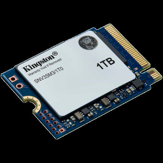 Вътрешен SSD диск Kingston NV3, 1 TB, M.2 2230, PCIe 4.0 NVMe, до 6000 MB/s четене, до 4000 MB/s запис