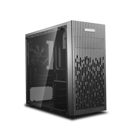 Кутия за компютър DeepCool MATREXX 30, Mini Tower, 1 x USB 2.0, 1 x USB 3.0, 1 x Audio, 1 x Mic, закалено стъкло, мрежест панел