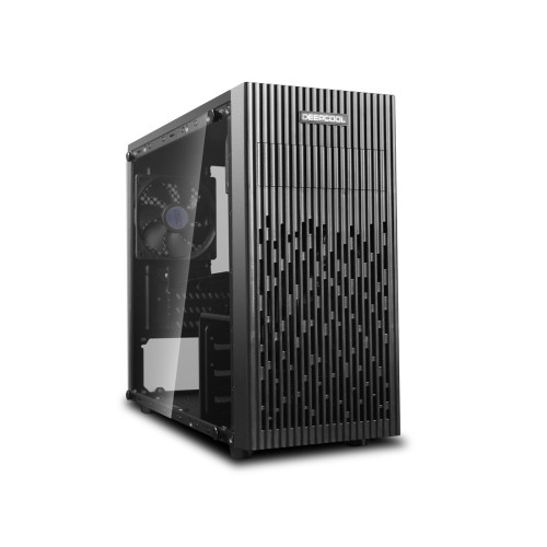 Кутия за компютър DeepCool MATREXX 30, Mini Tower, 1 x USB 2.0, 1 x USB 3.0, 1 x Audio, 1 x Mic, закалено стъкло, мрежест панел